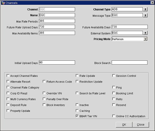 Channel Setup New Screen EQC Version 4.0