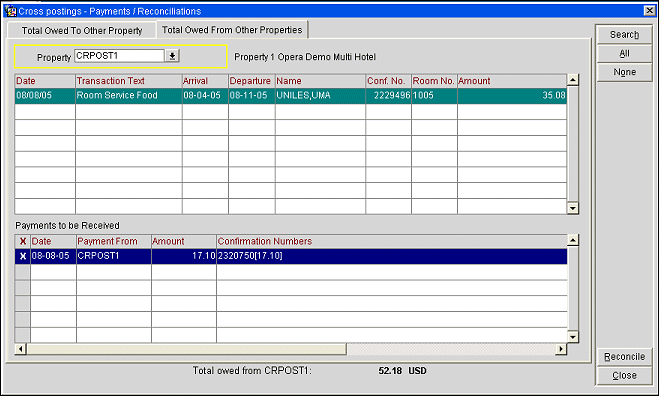 Cross Property Payment/Reconciliation