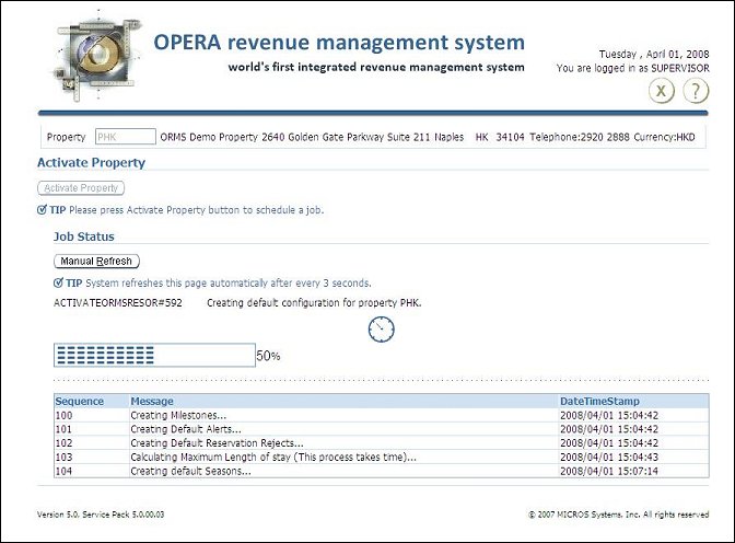 orms activation screen