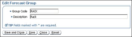 orms configuration tab forecast group edit