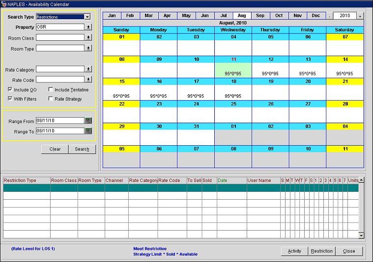 ors_availability calendar