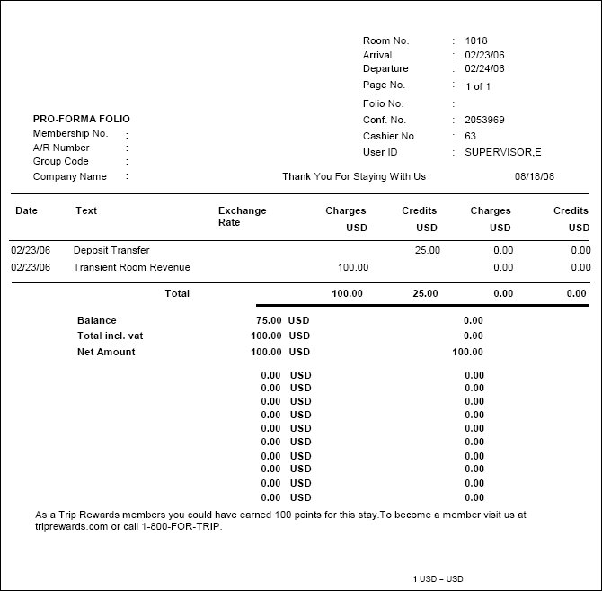 Pro-Forma Folio